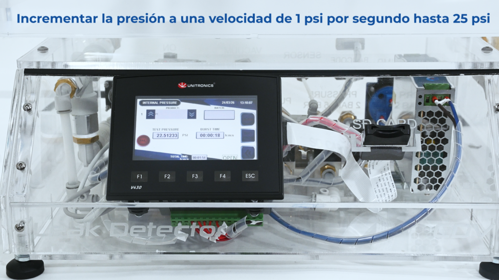 1 psi por segundo hasta 5o psi