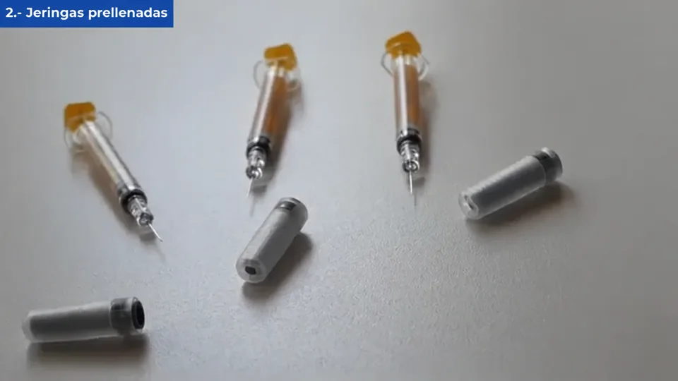 Jeringas prellenadas y tapones para pruebas de integridad del envase