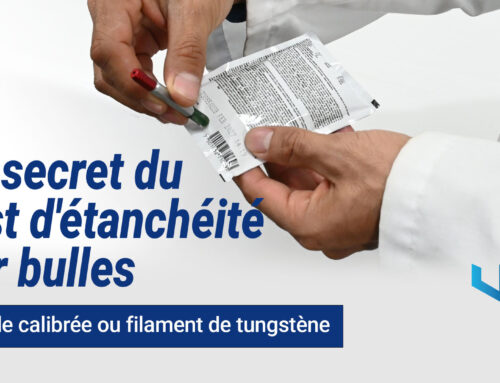 ASTM F2096 : Échantillon de contrôle avec Aiguille calibrée ou filament de tungstène