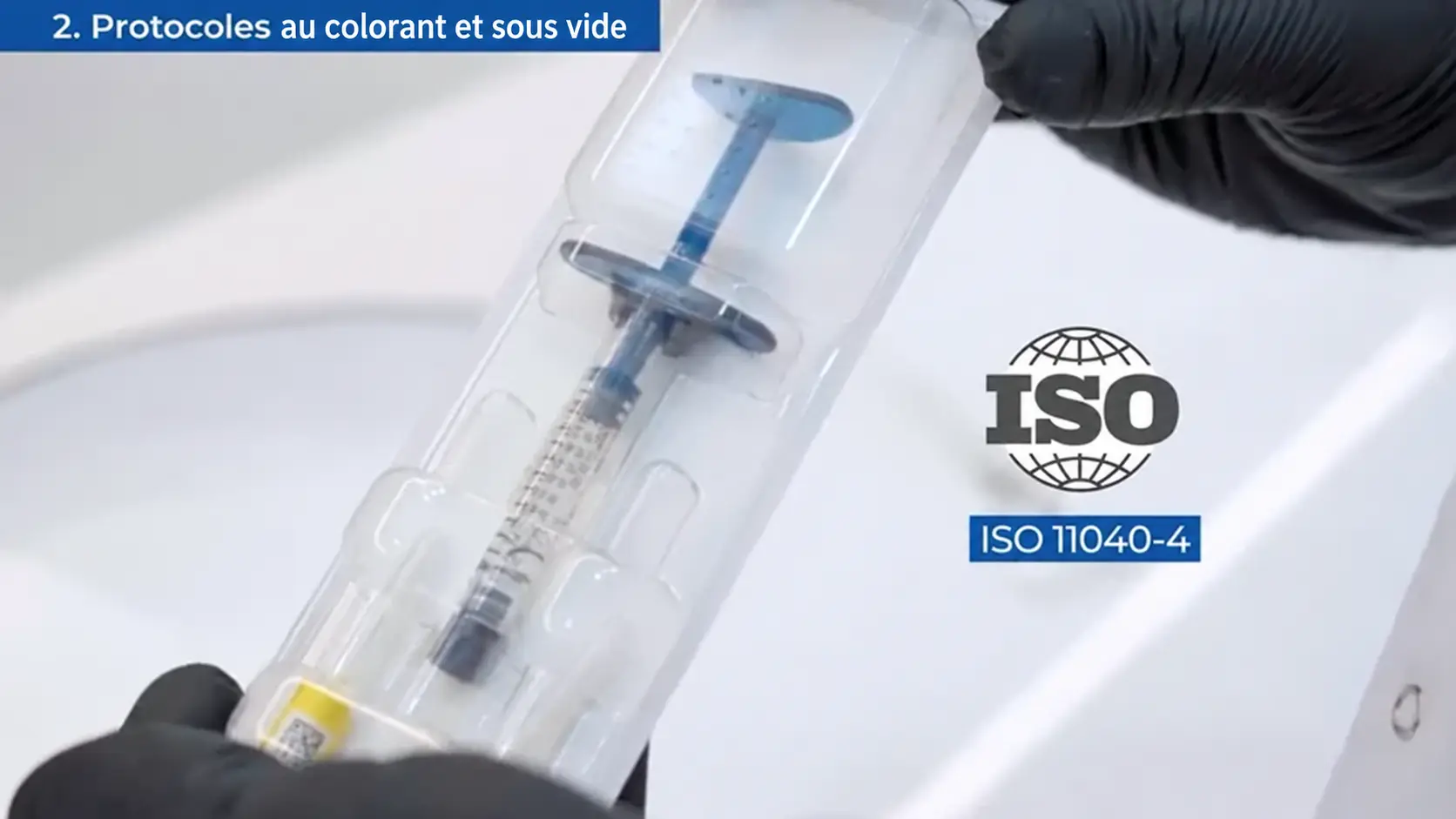 Référence ISO pour les tests Dye Ingress sur les emballages de seringues préremplies