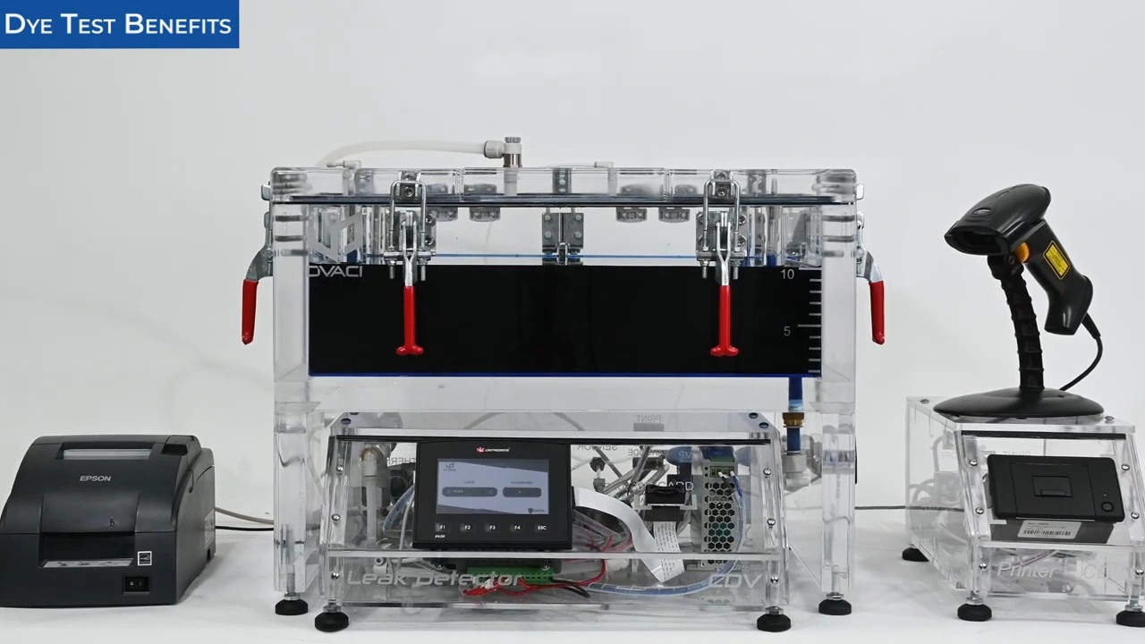 Modernized dye immersion leak testing system with chamber controller and printer