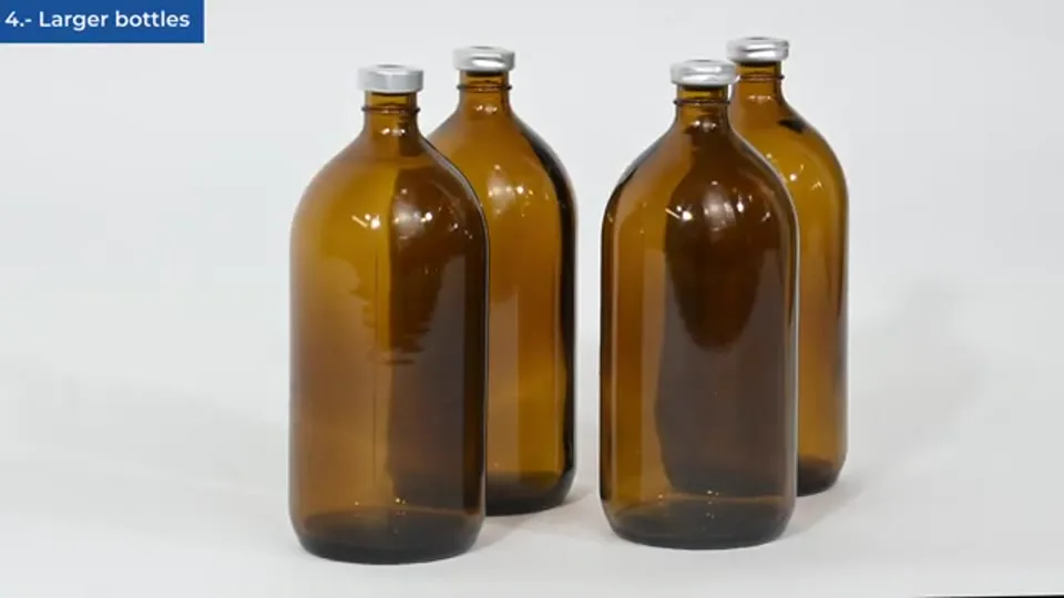 Large pharmaceutical bottles considered for methylene blue leak testing